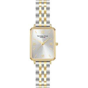 VICTORIA HYDE Womens Elegant Watch Mother of Pearl Dial Light Gold Leather Band